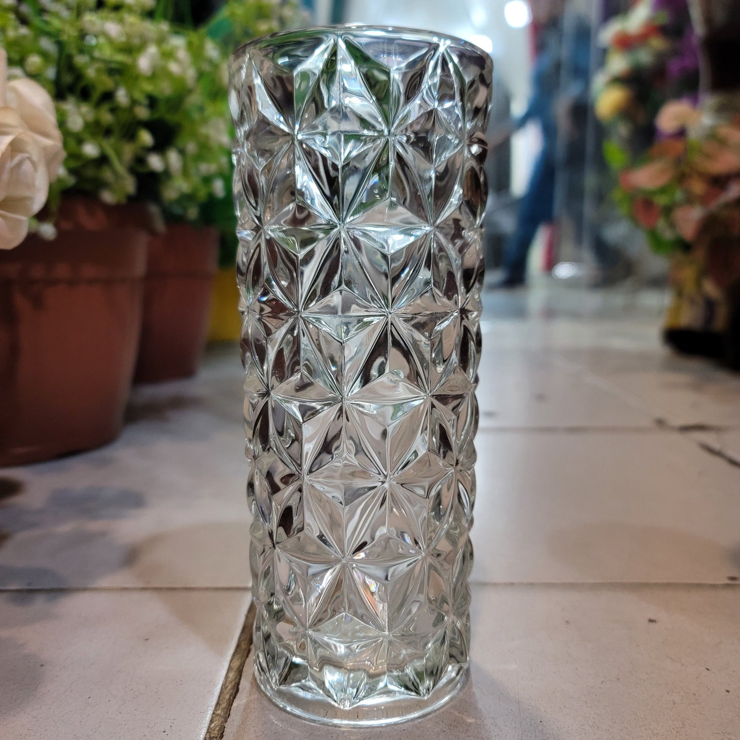 Transparent Crystal Cylinder Vase