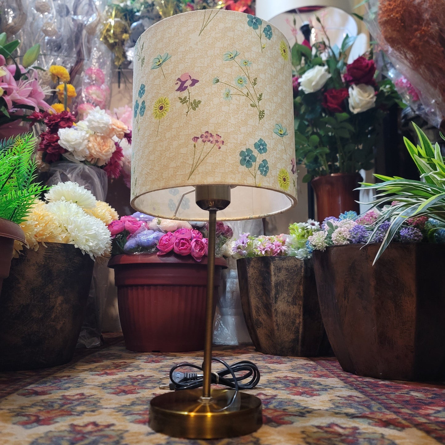 Wooden Table Lamp Pair