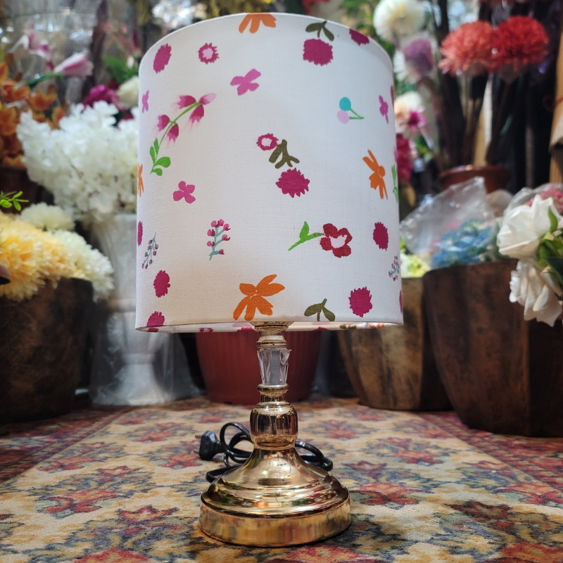 Brass Rod Table Lamp Pair